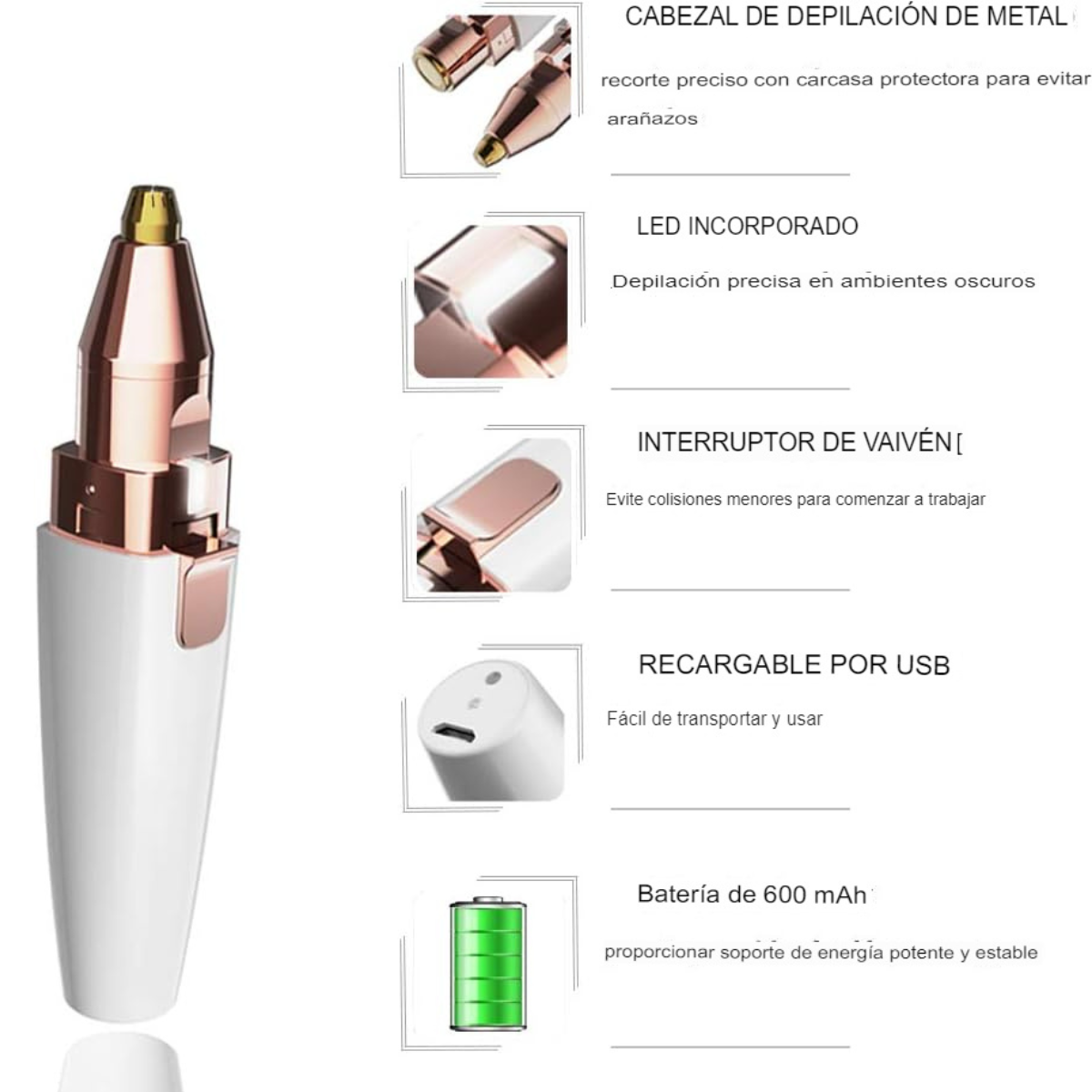 Depiladora De Precisión Facial 2 En 1